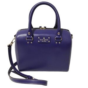 kate spade Alessa Wellesley Leather Satchel Holliday Blue Bag